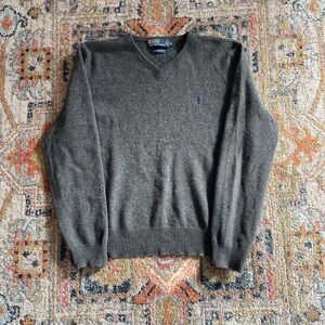 Polo Ralph Lauren V neck Sweater 100% Lamb Wool